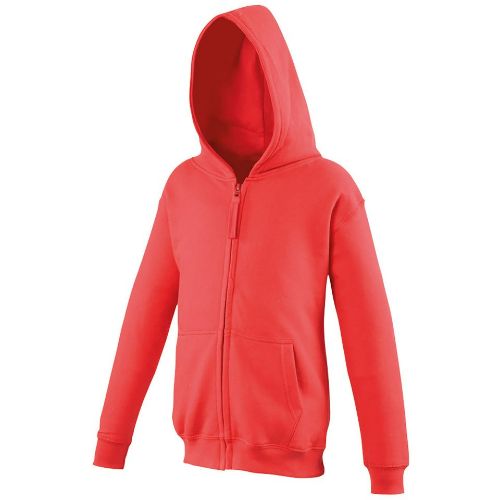 Awdis Just Hoods Kids Zoodie Fire Red